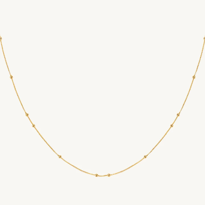 Gold Beaded Chain Necklace