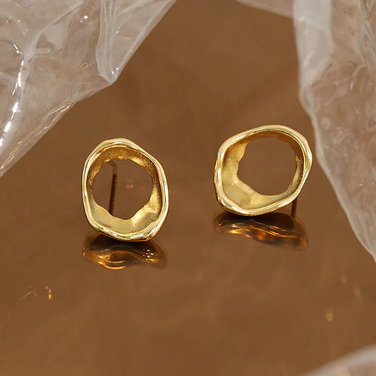 Geometric Gold Stud Earrings