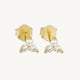 Lotus Flower Triple Crystal Stud Earrings