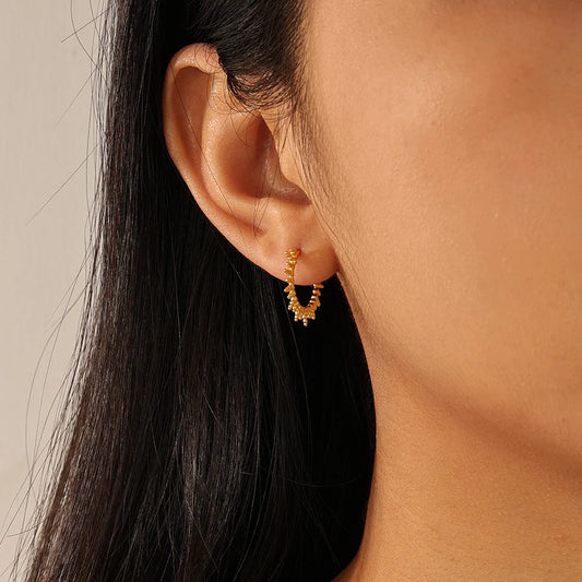 Esmeralda Gold Hoops