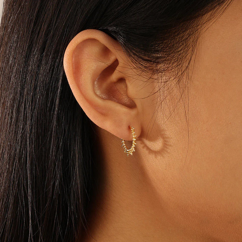 Esmeralda Gold Hoops