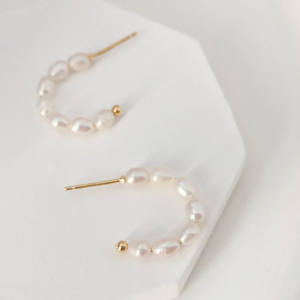 Freshwater Pearl Hoops