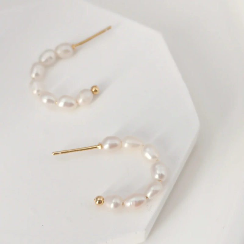 Freshwater Pearl Hoops