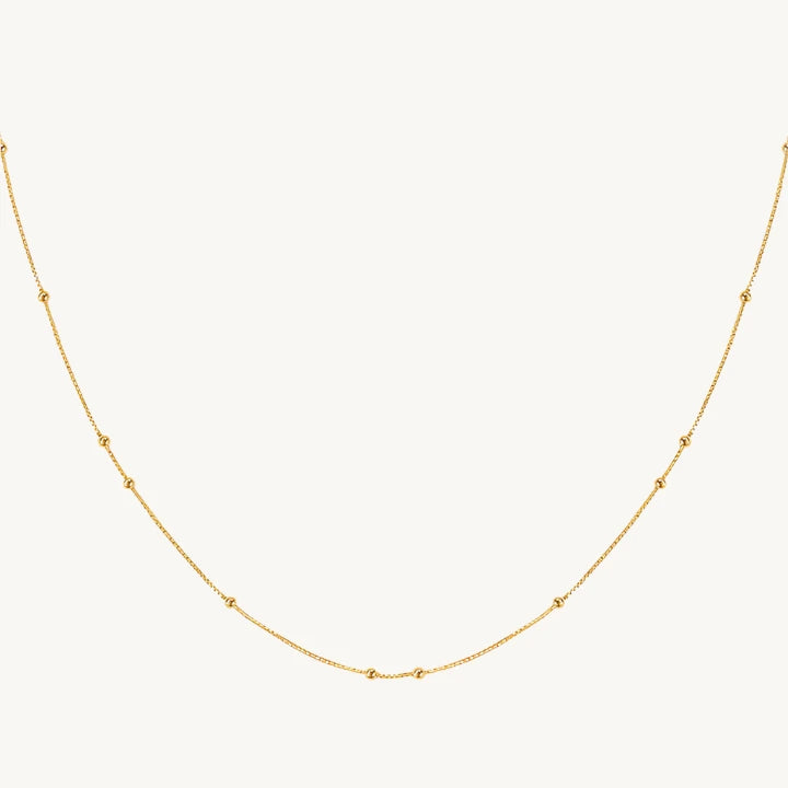 Gold Beaded Chain Necklace