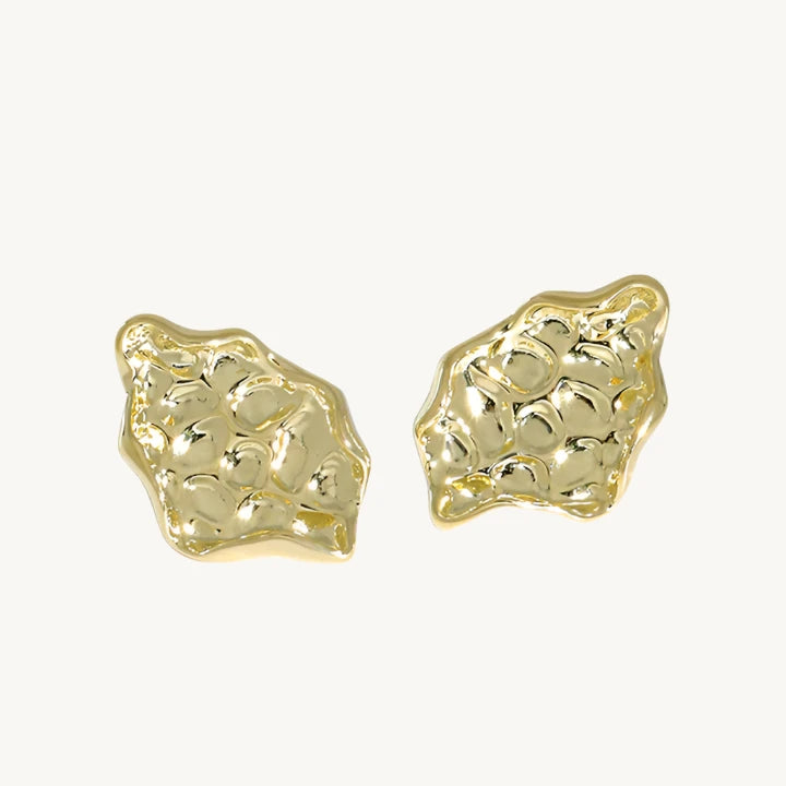 Hammered Gold Stud Earrings