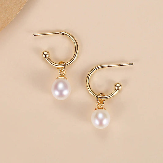 Pearl Drop Hoops